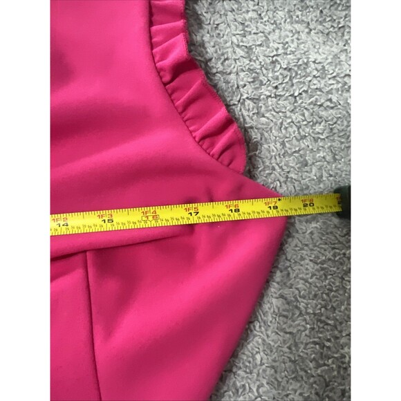 Calvin Klein wide leg ruffled jumpsuit romper Sz 12 pink cottage core feminine - Picture 11 of 13